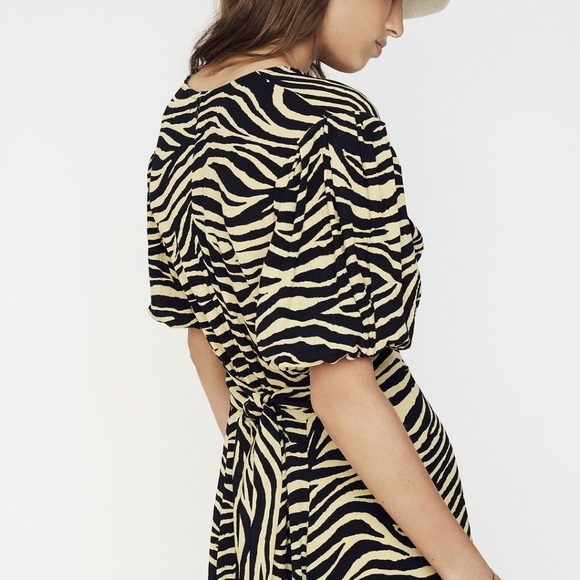 Faithfull the Brand Yellow Zebra Dress - Size S/4 - Picture 6 of 7